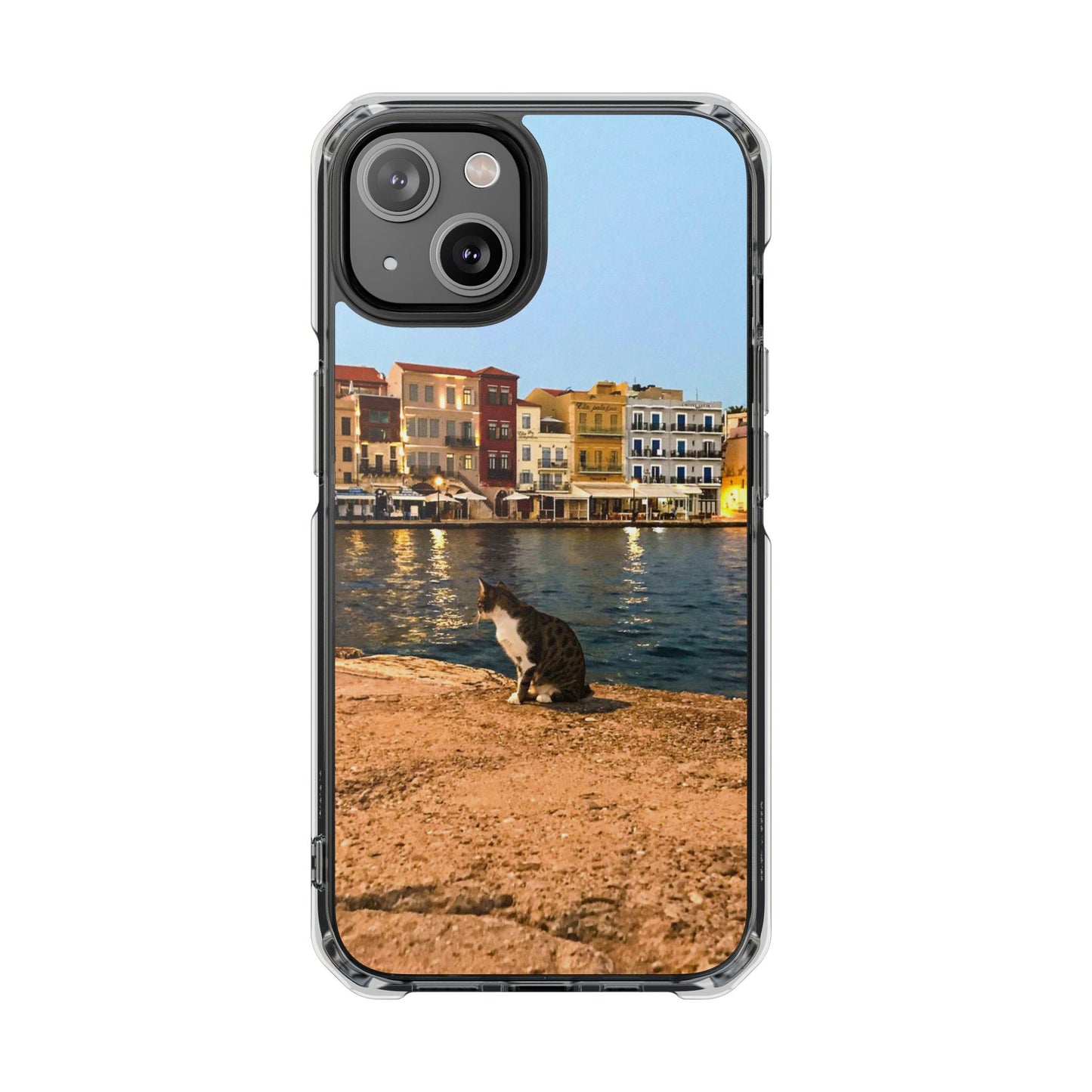 Chania Port Kitty | MagSafe-Compatible Clear Impact iPhone Case