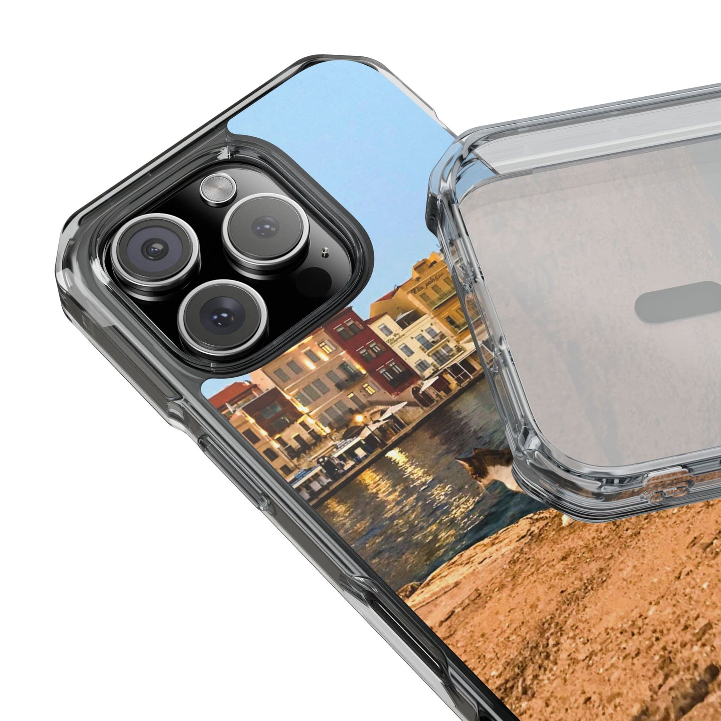 Chania Port Kitty | MagSafe-Compatible Clear Impact iPhone Case