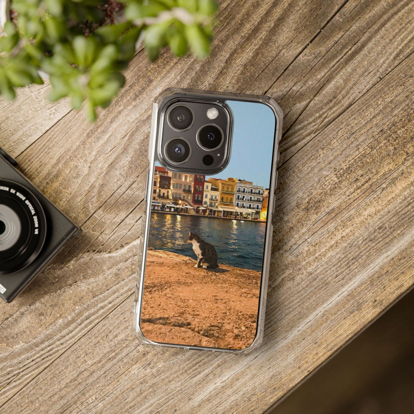 Chania Port Kitty | MagSafe-Compatible Clear Impact iPhone Case
