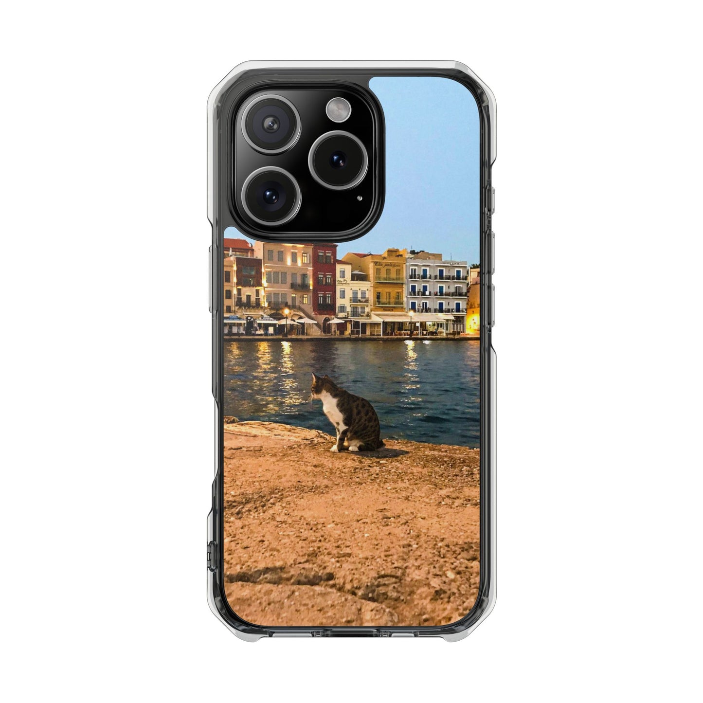 Chania Port Kitty | MagSafe-Compatible Clear Impact iPhone Case