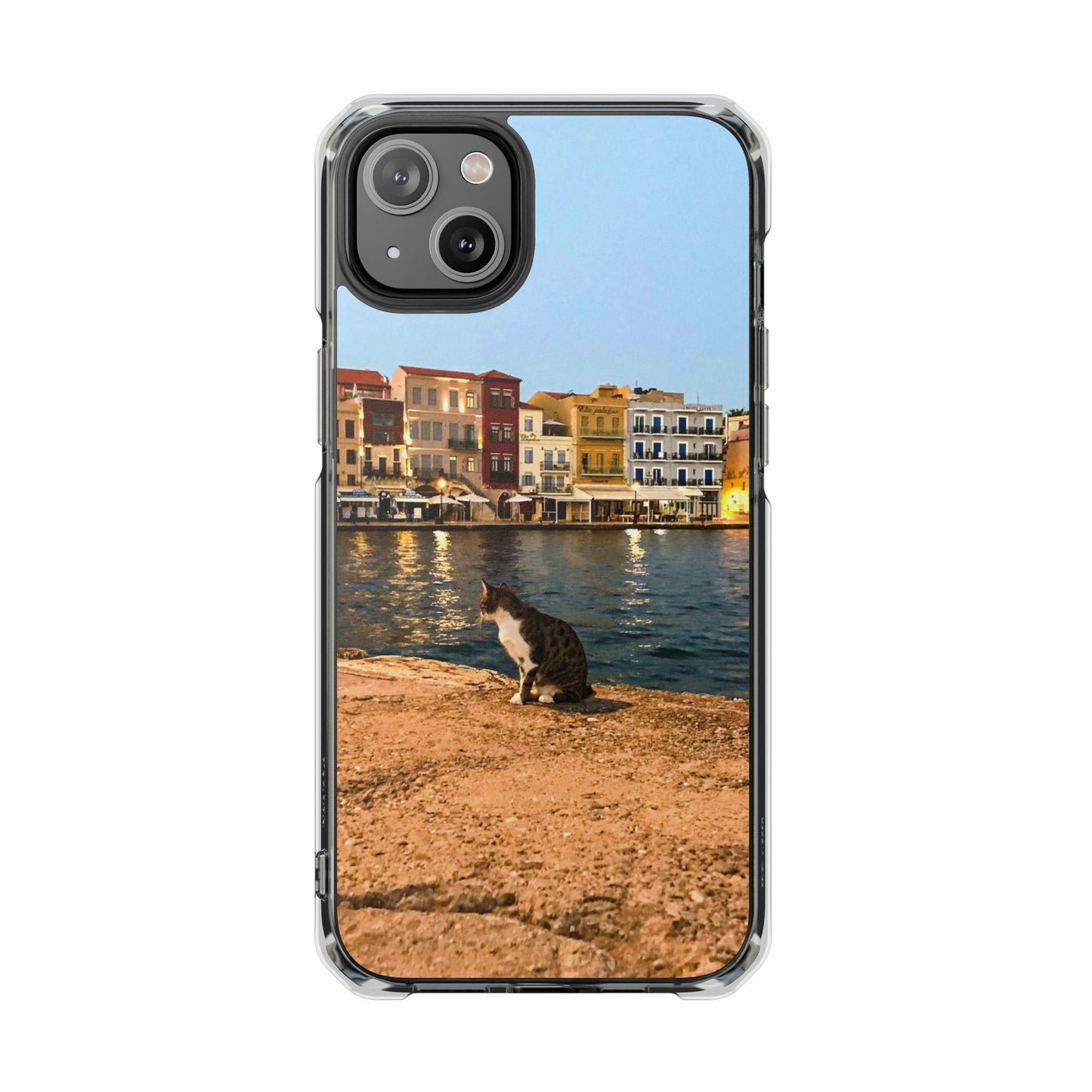 Chania Port Kitty | MagSafe-Compatible Clear Impact iPhone Case