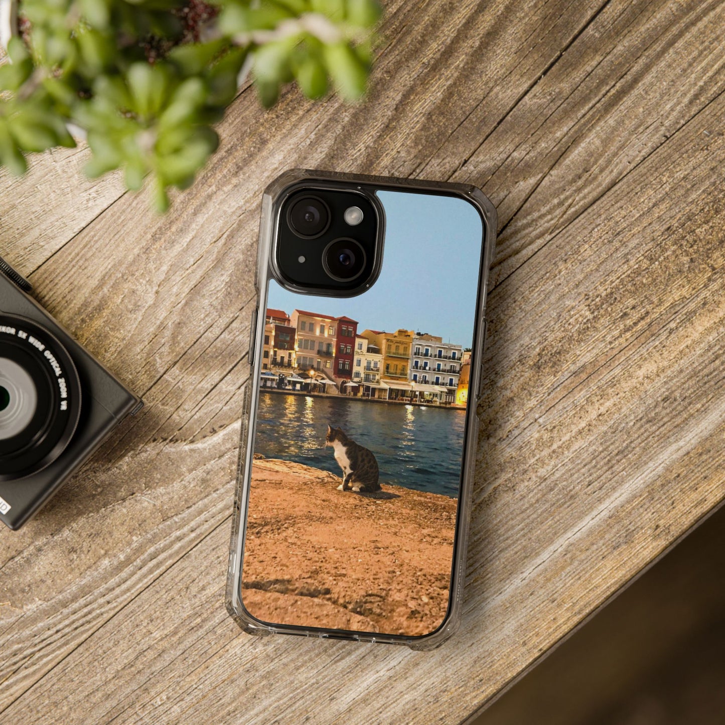 Chania Port Kitty | MagSafe-Compatible Clear Impact iPhone Case