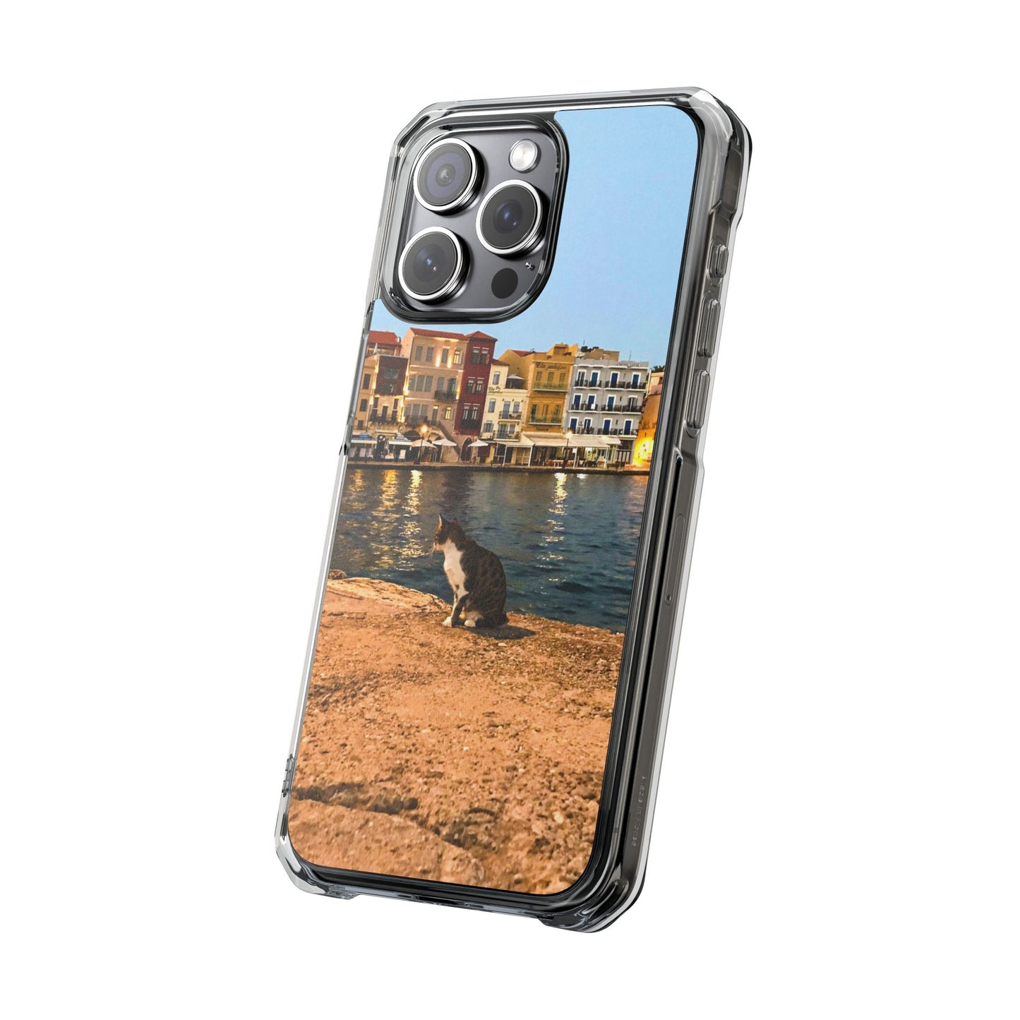 Chania Port Kitty | MagSafe-Compatible Clear Impact iPhone Case