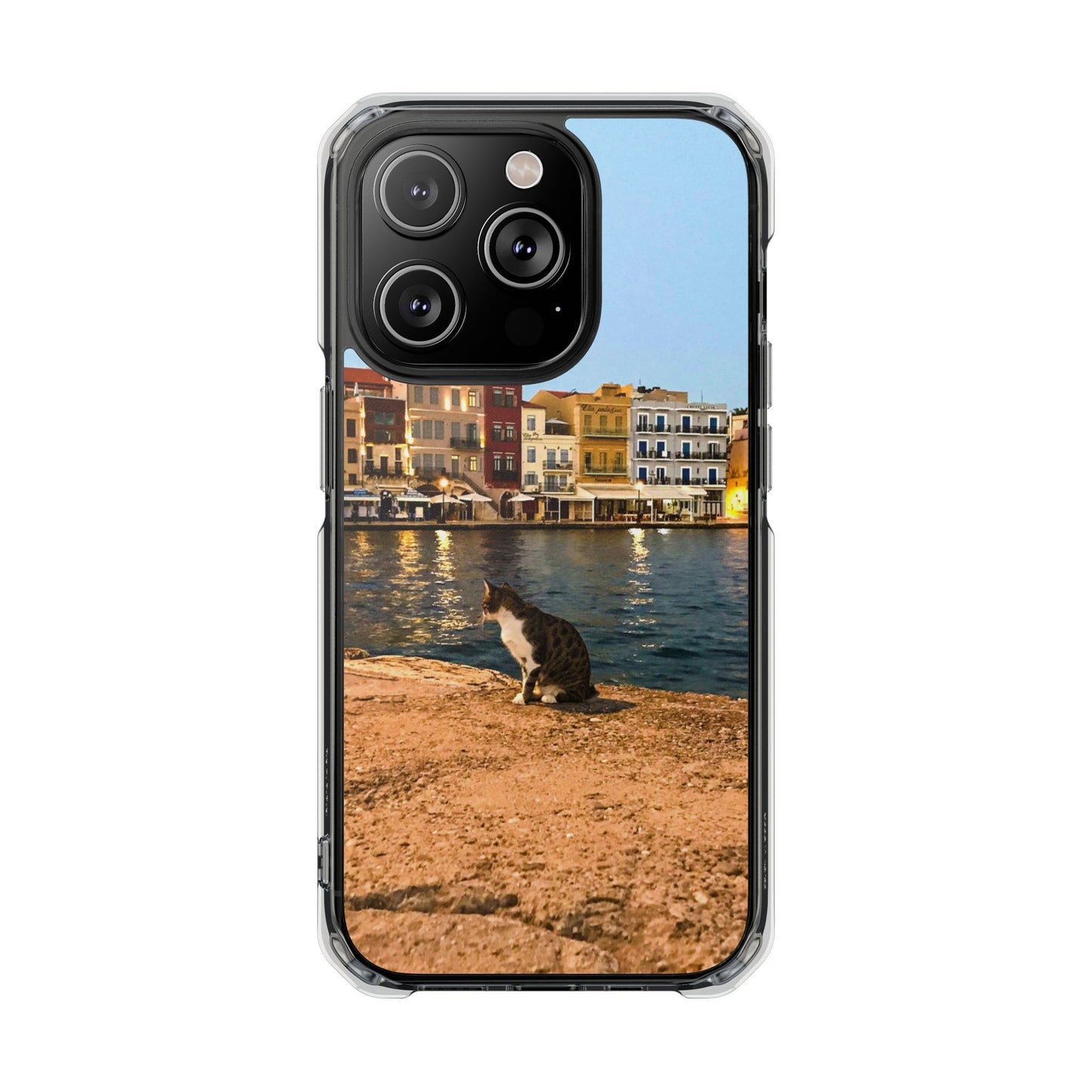 Chania Port Kitty | MagSafe-Compatible Clear Impact iPhone Case