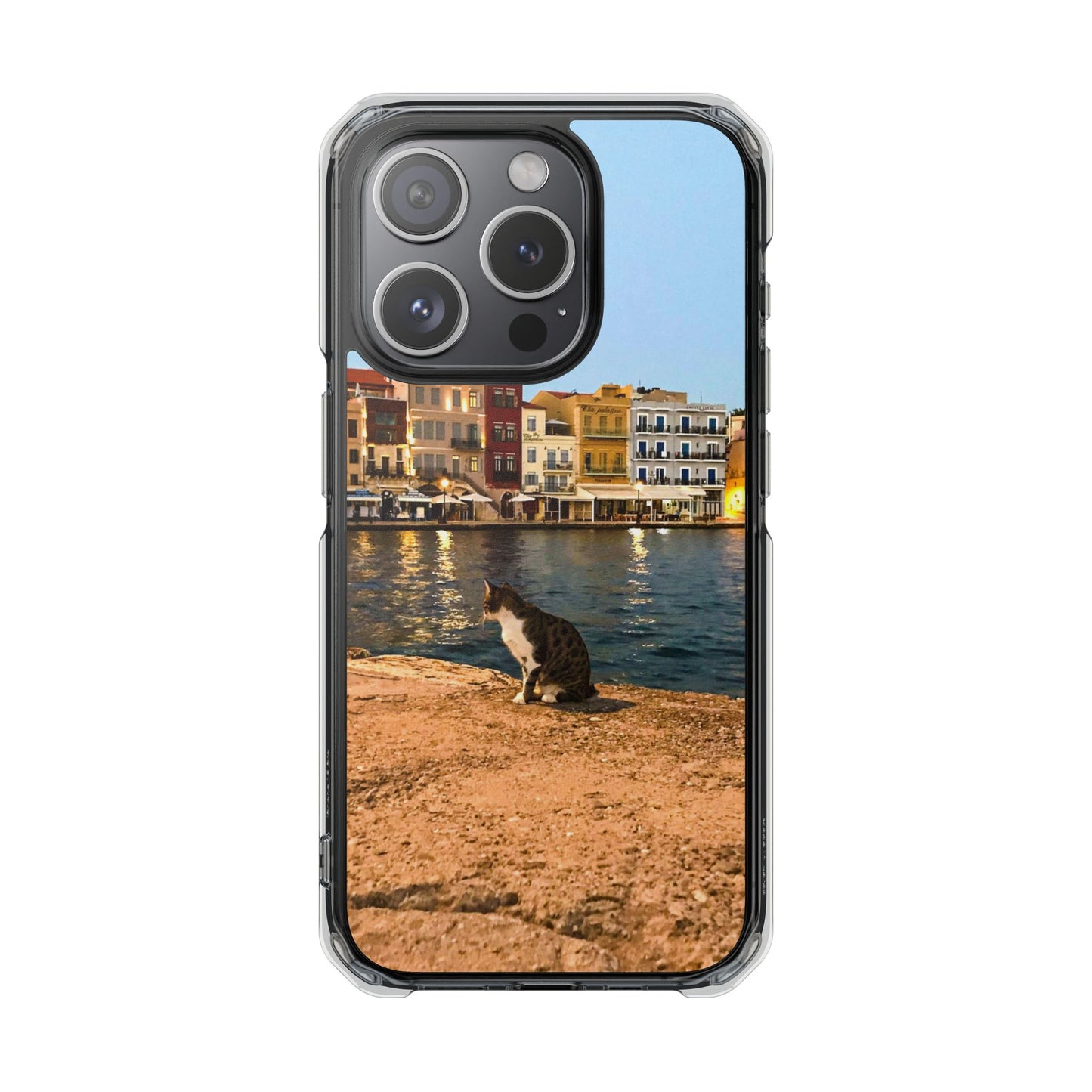 Chania Port Kitty | MagSafe-Compatible Clear Impact iPhone Case