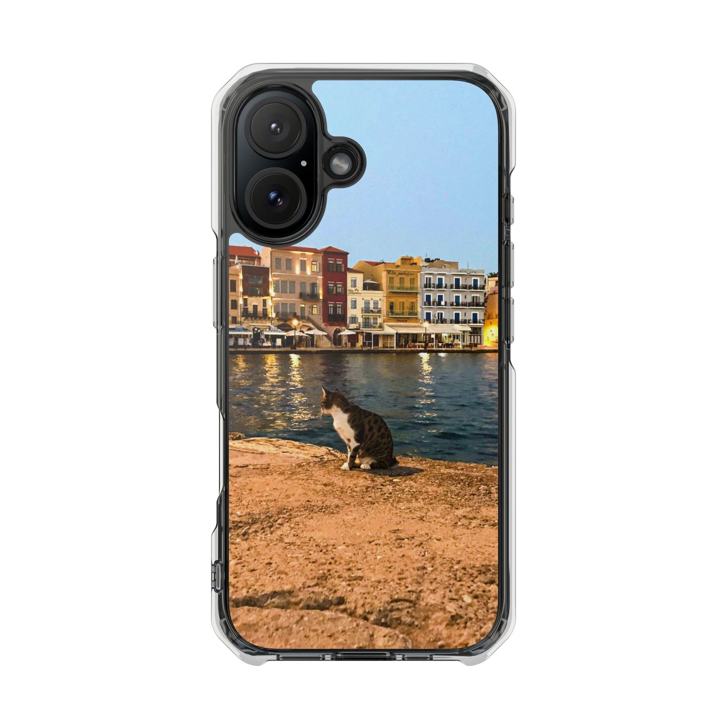 Chania Port Kitty | MagSafe-Compatible Clear Impact iPhone Case