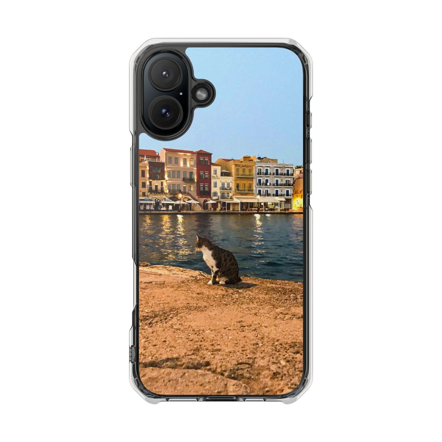 Chania Port Kitty | MagSafe-Compatible Clear Impact iPhone Case