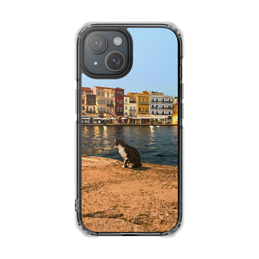 Chania Port Kitty | MagSafe-Compatible Clear Impact iPhone Case
